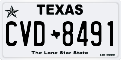 TX license plate CVD8491