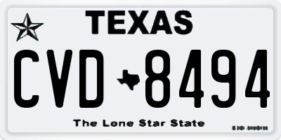 TX license plate CVD8494