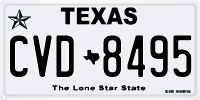 TX license plate CVD8495