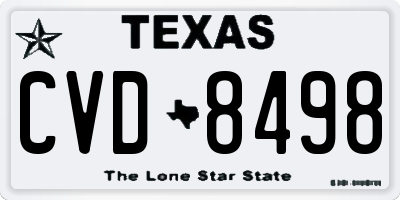 TX license plate CVD8498