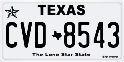 TX license plate CVD8543