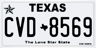 TX license plate CVD8569