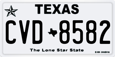 TX license plate CVD8582