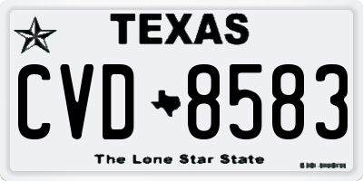 TX license plate CVD8583