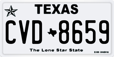TX license plate CVD8659