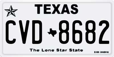 TX license plate CVD8682