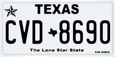 TX license plate CVD8690