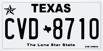 TX license plate CVD8710