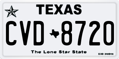 TX license plate CVD8720