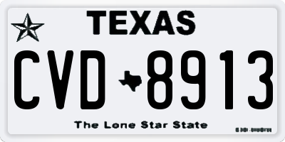 TX license plate CVD8913