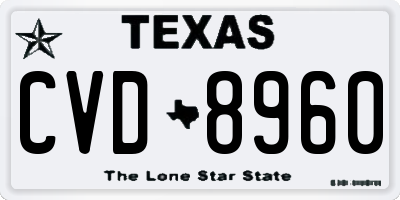 TX license plate CVD8960
