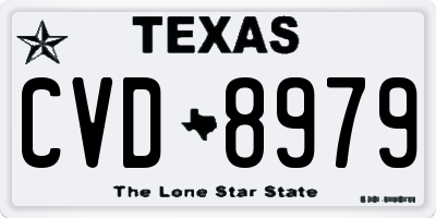 TX license plate CVD8979