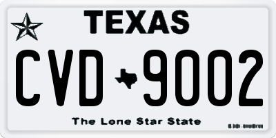 TX license plate CVD9002