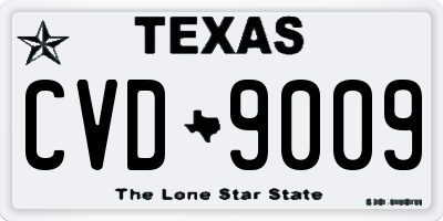 TX license plate CVD9009