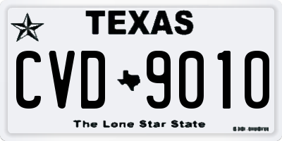 TX license plate CVD9010