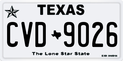 TX license plate CVD9026