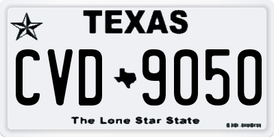 TX license plate CVD9050