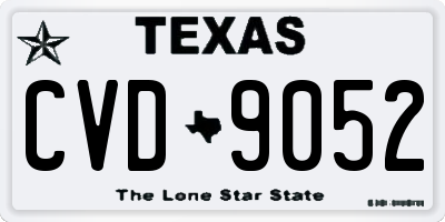 TX license plate CVD9052