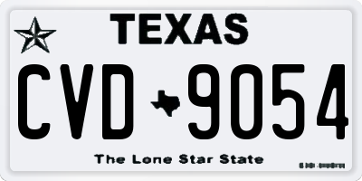 TX license plate CVD9054