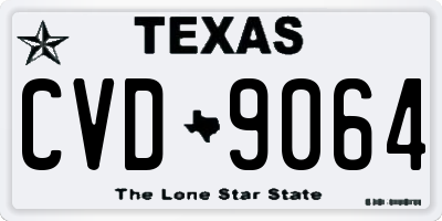 TX license plate CVD9064