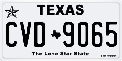 TX license plate CVD9065