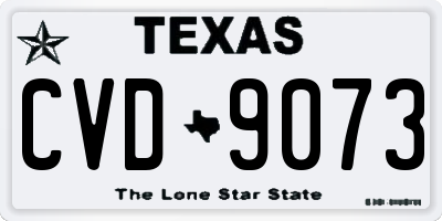 TX license plate CVD9073