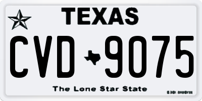 TX license plate CVD9075