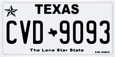 TX license plate CVD9093