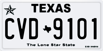 TX license plate CVD9101