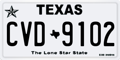TX license plate CVD9102