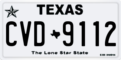 TX license plate CVD9112