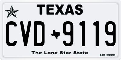 TX license plate CVD9119