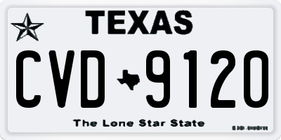 TX license plate CVD9120