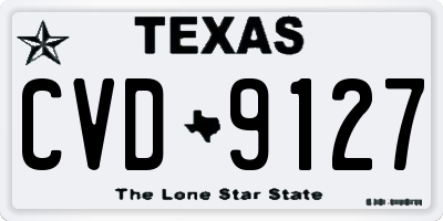 TX license plate CVD9127