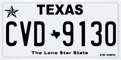 TX license plate CVD9130