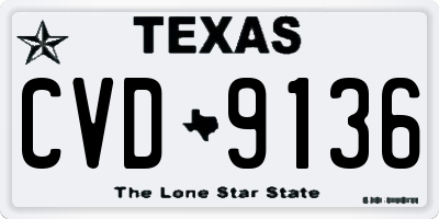 TX license plate CVD9136