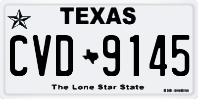 TX license plate CVD9145