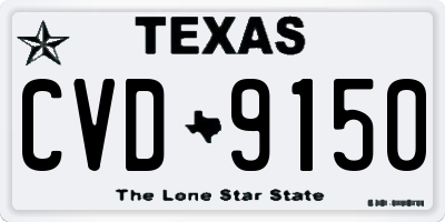 TX license plate CVD9150