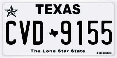 TX license plate CVD9155