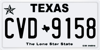 TX license plate CVD9158