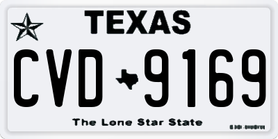 TX license plate CVD9169