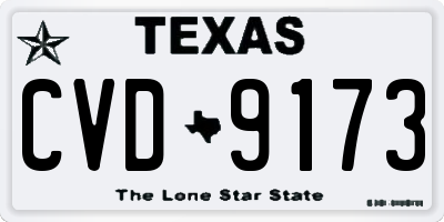 TX license plate CVD9173