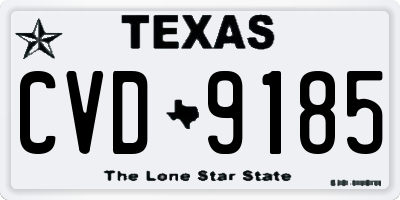 TX license plate CVD9185
