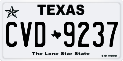 TX license plate CVD9237
