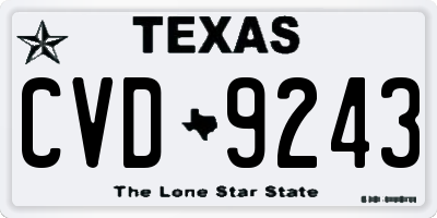 TX license plate CVD9243