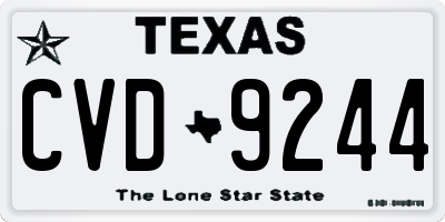TX license plate CVD9244