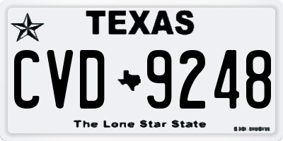 TX license plate CVD9248