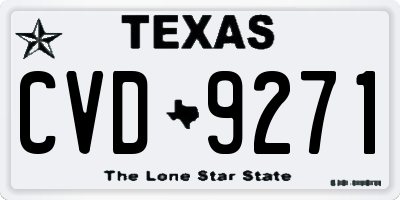 TX license plate CVD9271