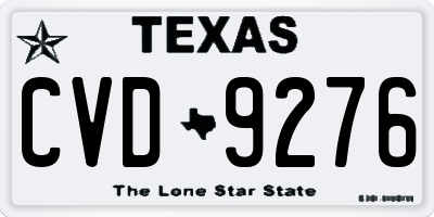 TX license plate CVD9276