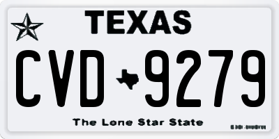 TX license plate CVD9279